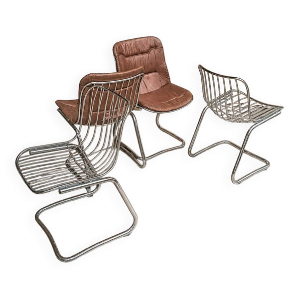 Set 4 chaises chrome G.Rinaldi