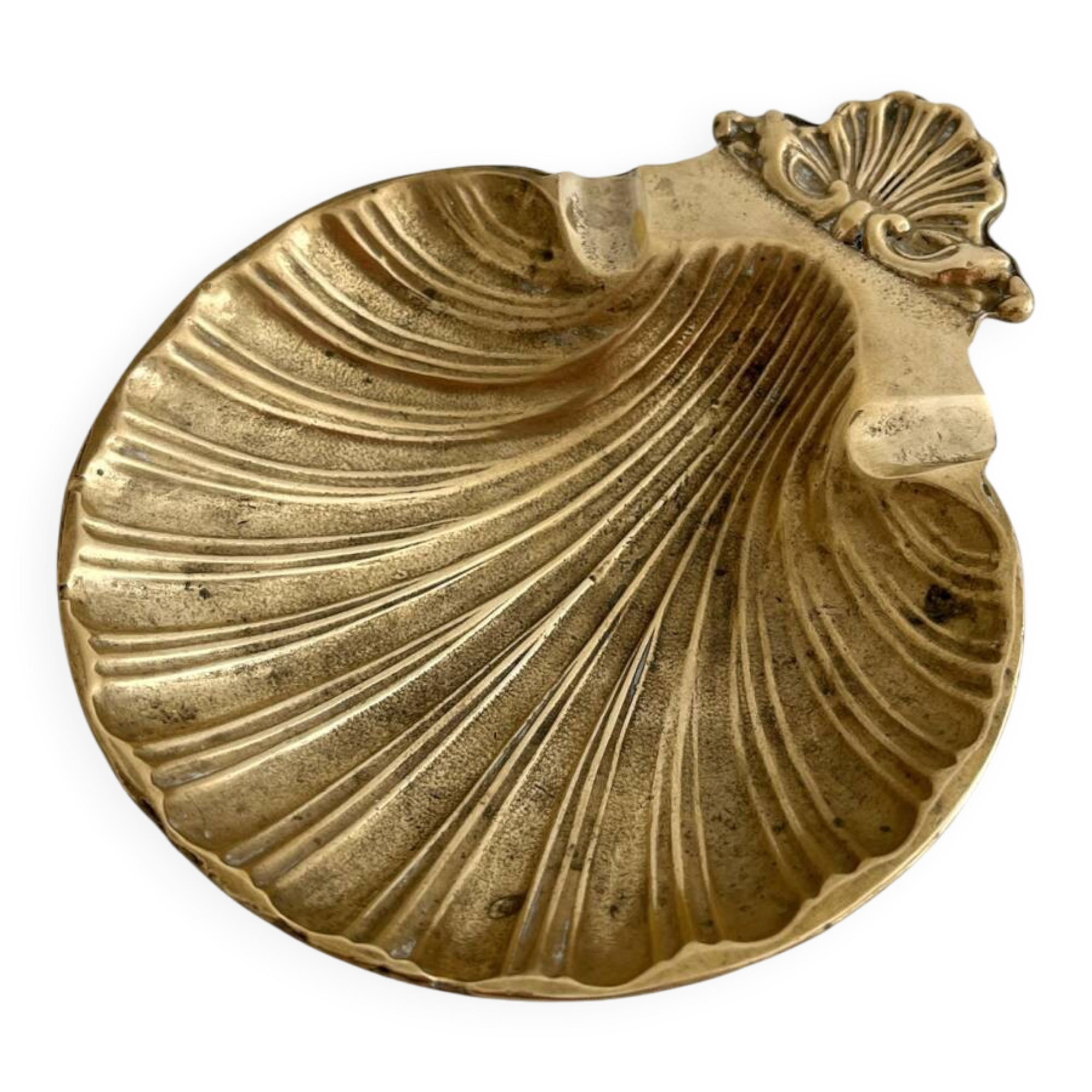Vintage bronze shell ashtray