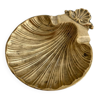 Vintage bronze shell ashtray