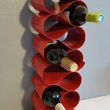 Pair of red metal bottle holders from the 80s