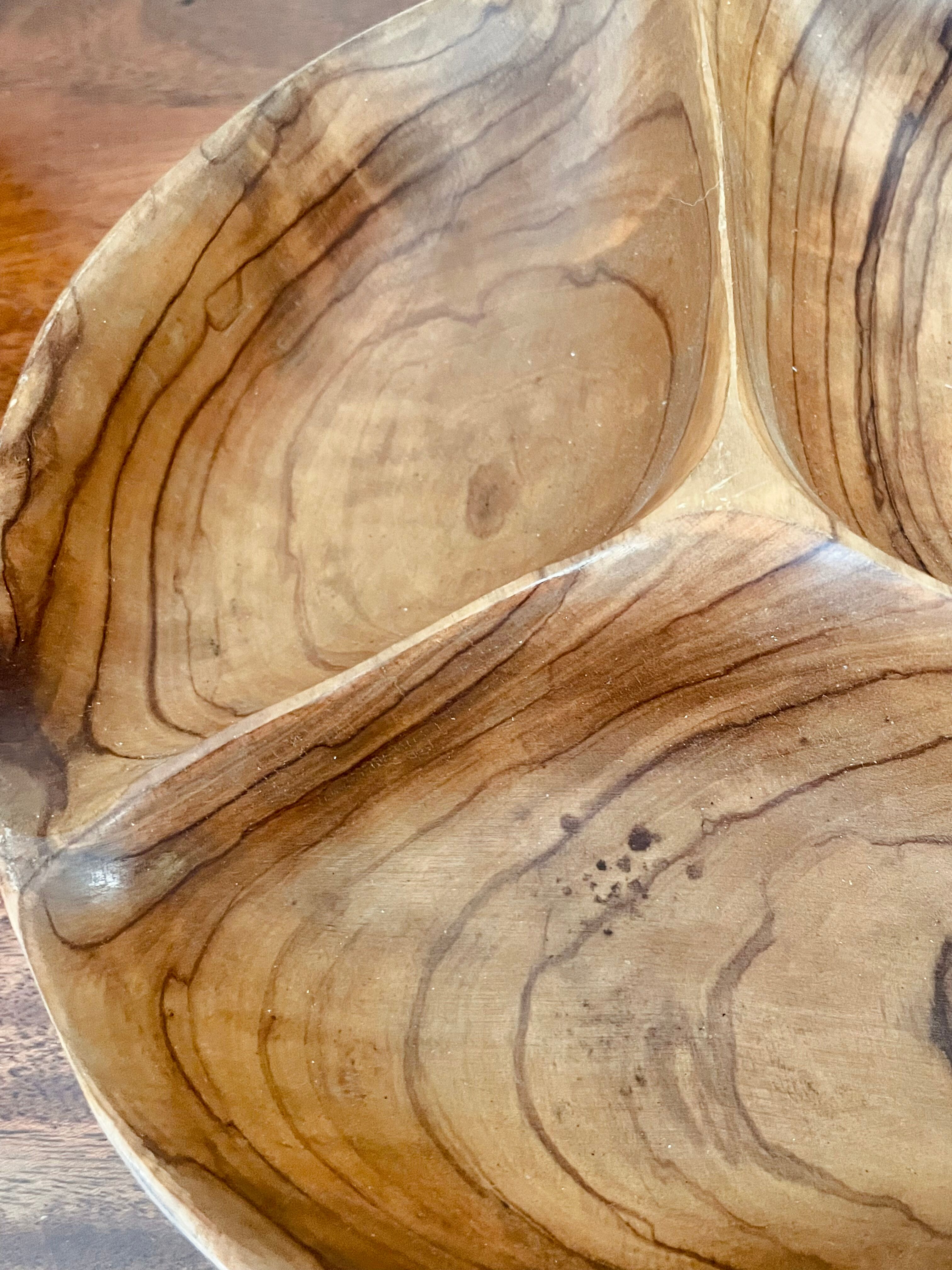 Vintage olive wood dish