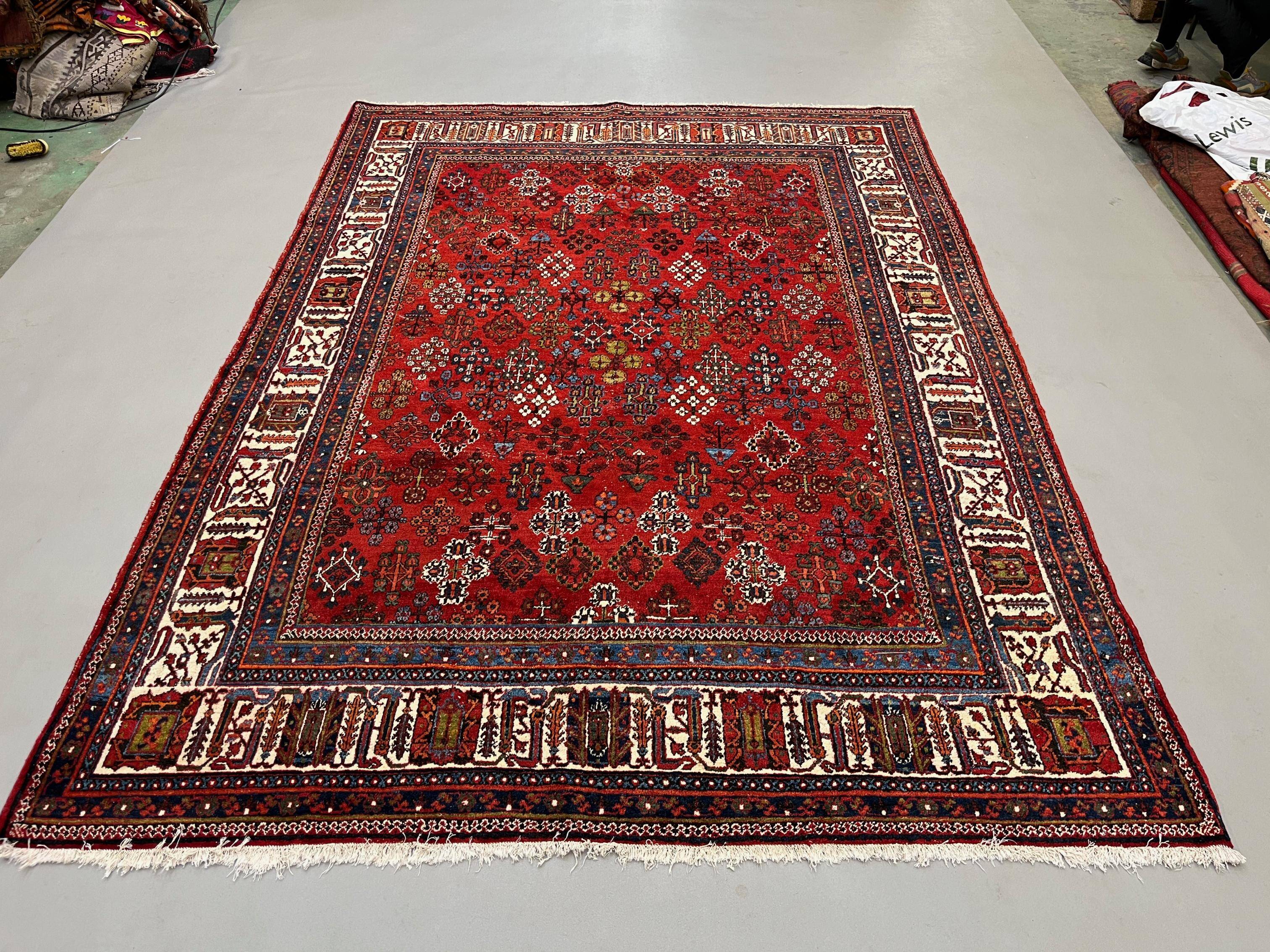 Vintage Persian Meymeh Rug, Wool Oriental HandMade Rug 328x236 cm