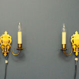 Pair of brass wall sconces by Schroder & Co