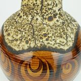 Mid century vase duemler & breiden wgp fat lava squiggle pattern shades of brown and beige 1960s
