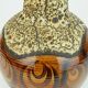 Vase du milieu du siècle duemler & breiden wgp fat lava motif en zigzag nuances de marron et beige années 1960