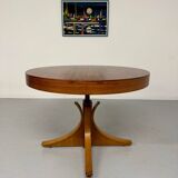 Extendable table with central leg, Italian design by Luigi Bartolini, vintage.