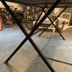 Dining table with metal base in X and painted ceramic tile cladding, 50s.