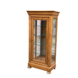 Louis Philippe illuminated display cabinet in solid oak from the 20th century