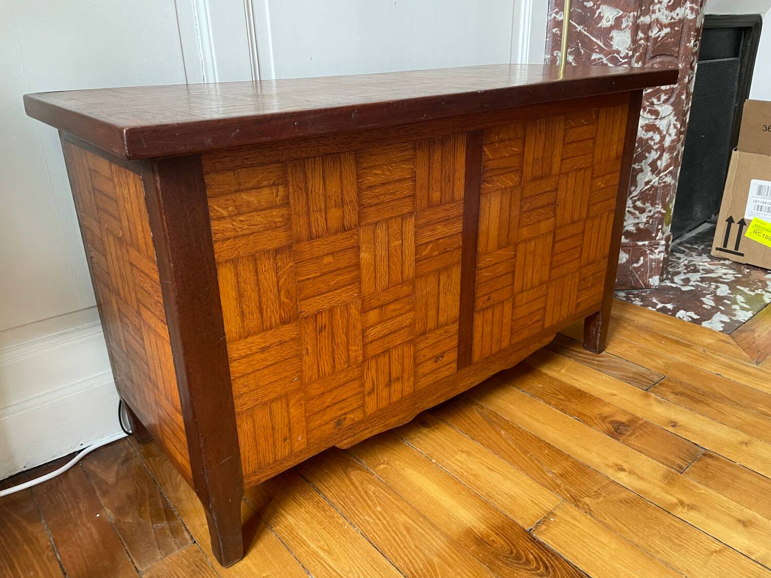 Solid oak toy chest