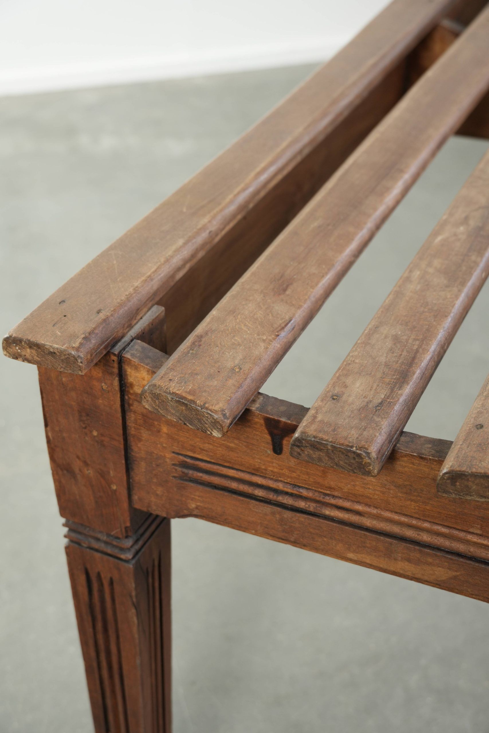 Antique French oak hallway bench/dining table bench from the 19th century