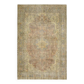 Tapis turc Oushak fait main en laine et coton orange des années 1970 203x312