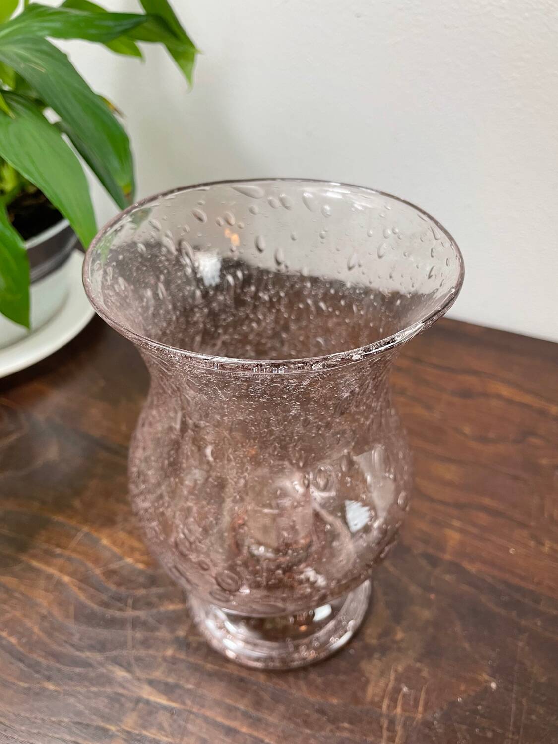 Biot bubbled glass candle holder