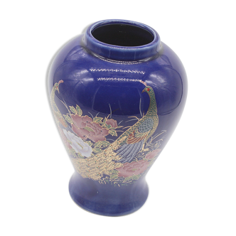 Chinese peacock ceramic vase