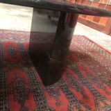 80s black marble oval coffee table