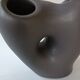 Free-form anthracite grey ceramic vase, Louis Giraud, Vallauris