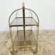 Mid-Century Folding Bar Cart – Brass and Ribbed Plexiglass – 1960s