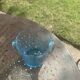 Vintage Biot Blue Blown Glass Ice Bucket
