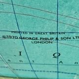 Globe world map old glass light vintage design 1970