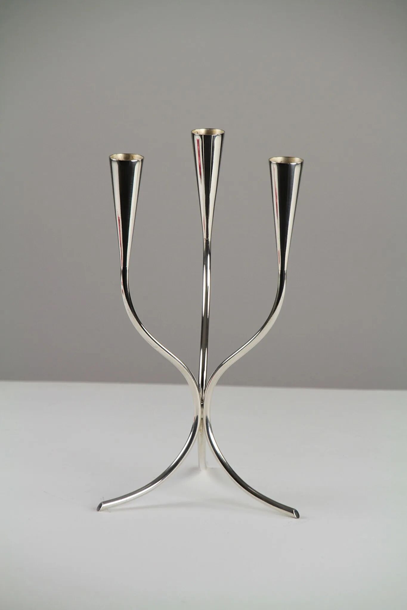 Silver-plated candelabra by Gunnar Ander for Ystad-Metall, Sweden 1960s