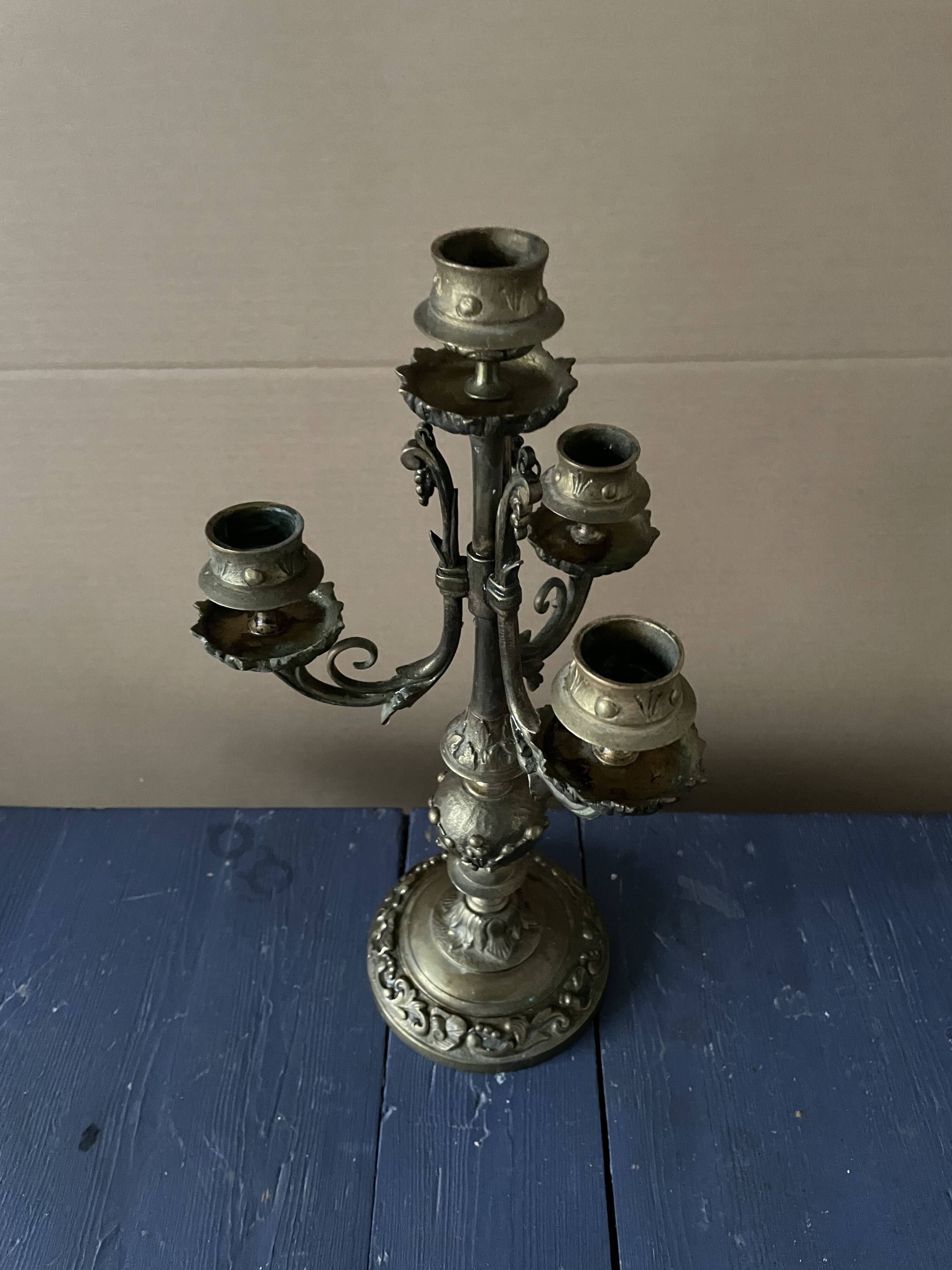 Old metal candlestick