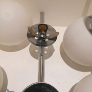 2 appliques double chromée et verre opalin 1960