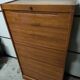 50s-60s double curtain filing cabinet in oak
