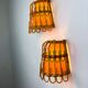 Pair of mid-century rattan wall sconces, Italy, circa 1960s