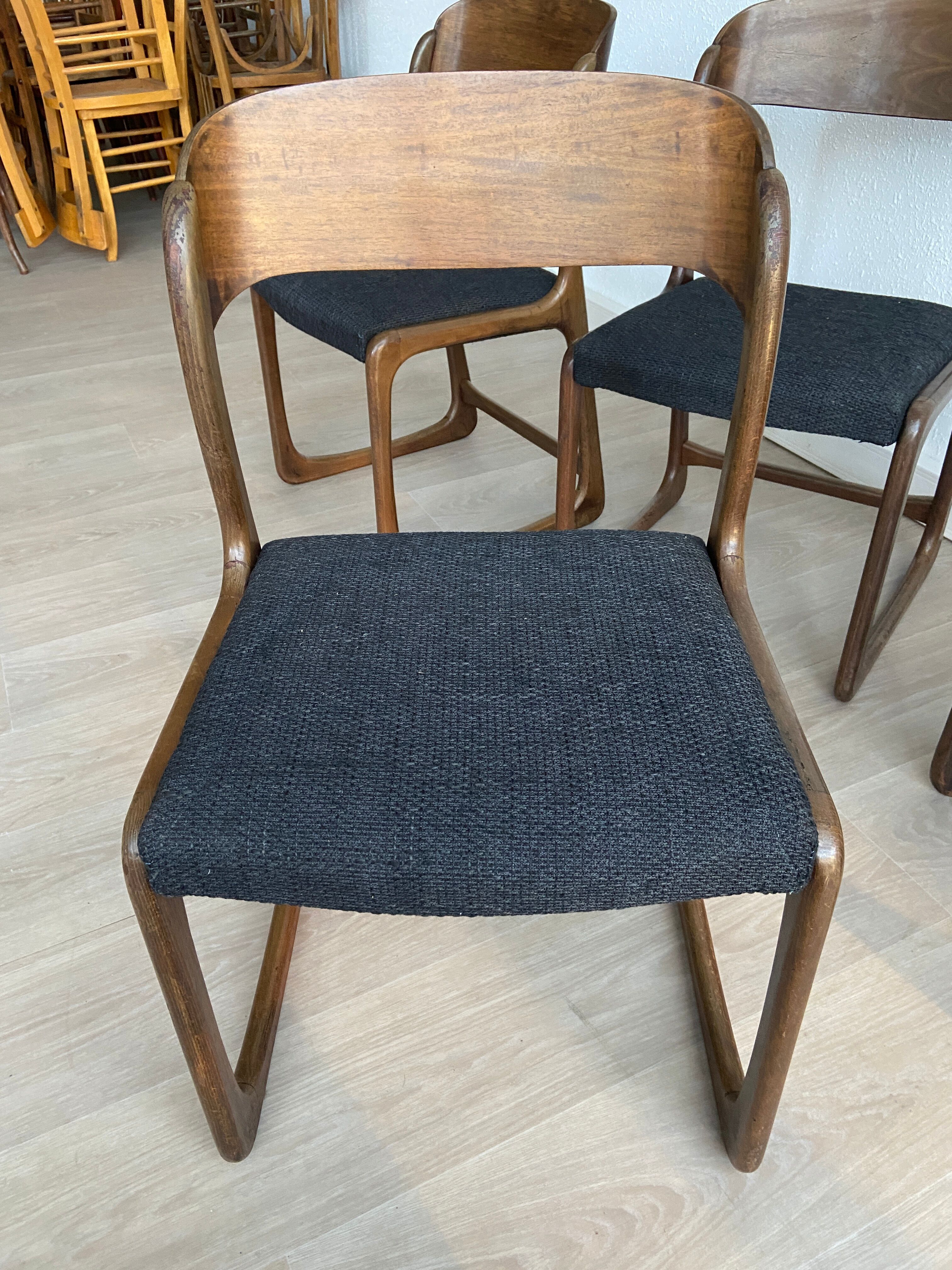 Set of 4 baumann chairs model sled 1960