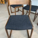 Set of 4 baumann chairs model sled 1960