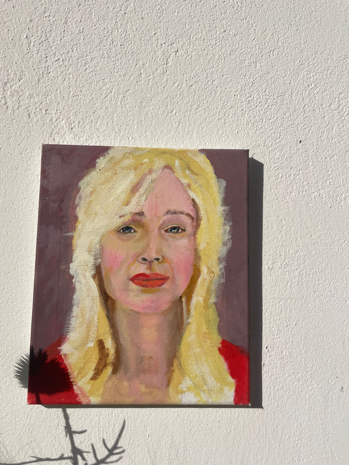 Painting of a blonde woman / oil on canvas