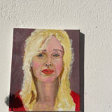 Painting of a blonde woman / oil on canvas