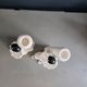 Pair of Pierrot candlesticks in earthenware - 1980s