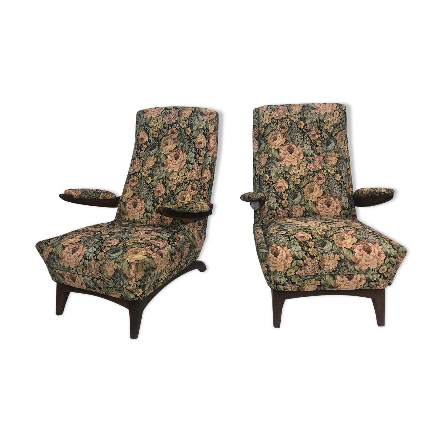 Greaves and Thomas Pair Teak Lounge Armchairs 1960s Midcentury Vintage Retro 70s