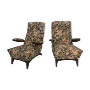 Paire de fauteuils Greaves et Thomas en teck années 1960 midcentury vintage retro 70s