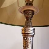 Lampe d'époque 1900 en métal argenté