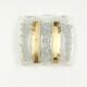 Pair of wall sconces in brass or ice glass by Doria, Germany, 1960s.