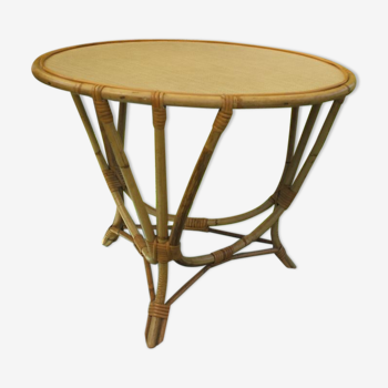 Table en rotin ronde