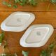 Pair of antique earthenware butter dishes from Saint-Amand (Nord)