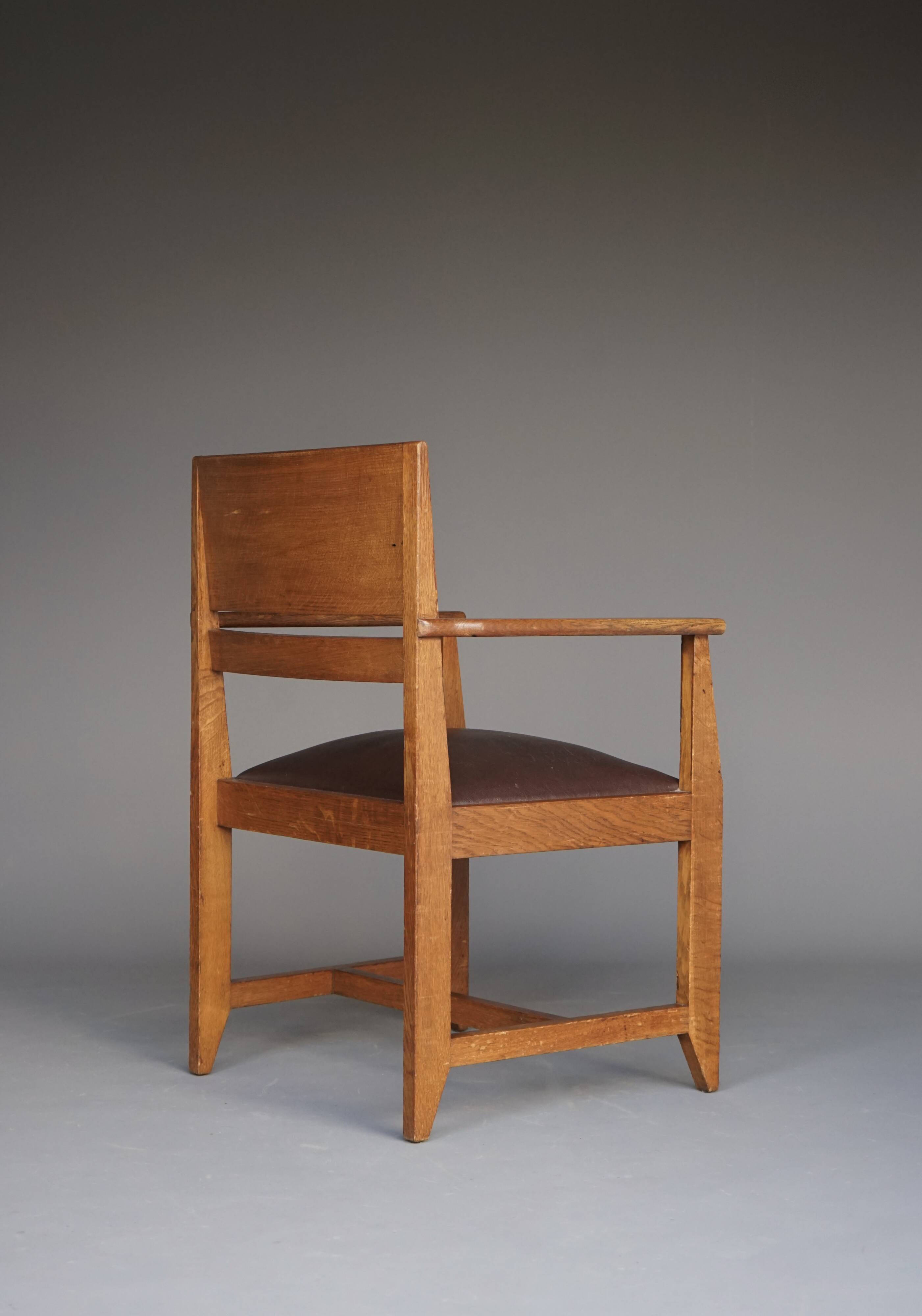 Oak Armchair by Henk Wouda for H. Pander & Zn., 1930s