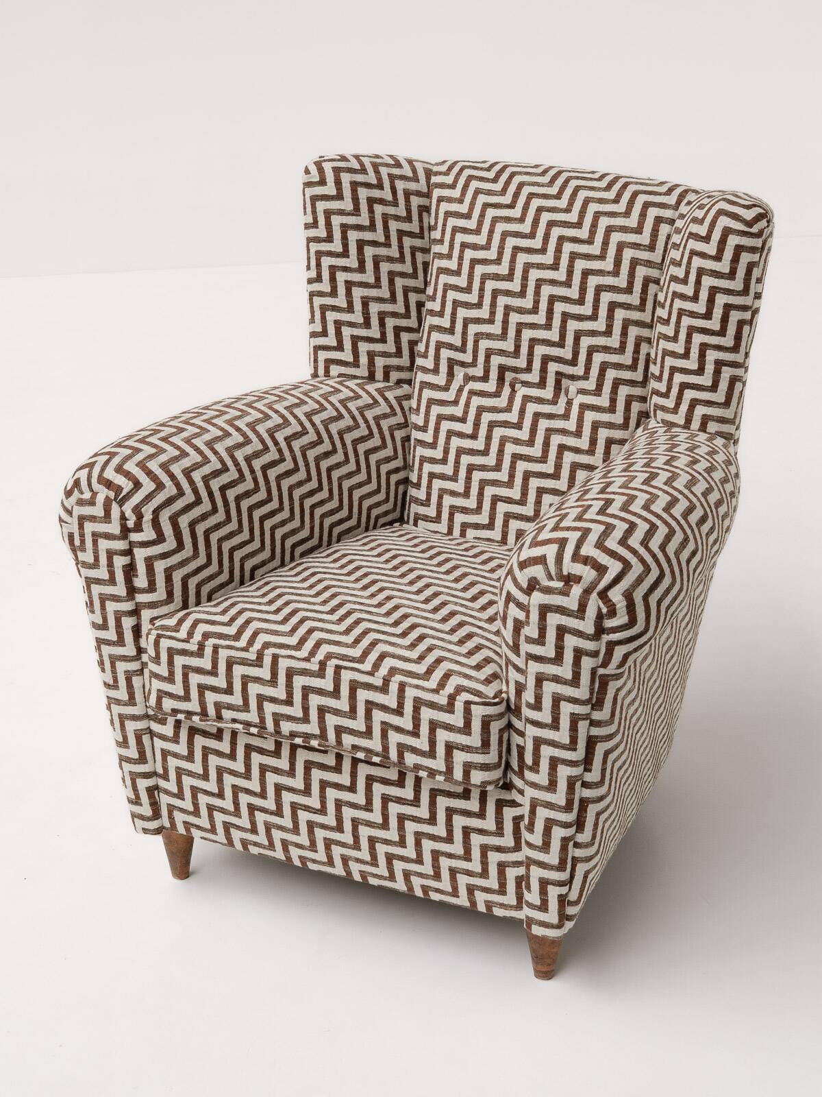 Pair of Italian Armchairs  in Zigzag Upholstery, 1960s