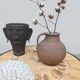 Vintage round ceramic herbarium coffee table Roger Capron