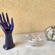 Vase baguier hand soliflore ceramic enamelled vintage 70s