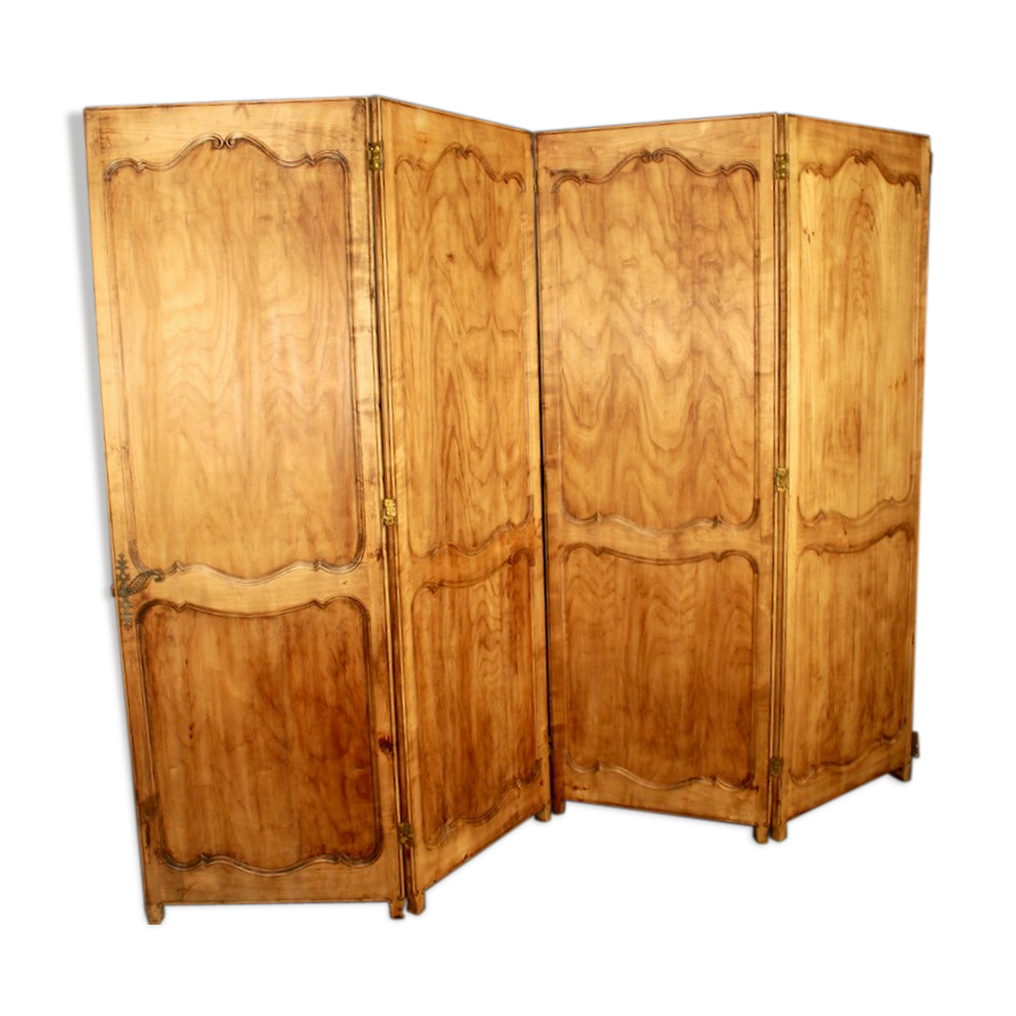 4 Vantaux Screen In Merisier Style Louis XV double-sided
