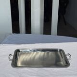 Classic silver tray with pearl stripe frieze