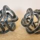 Pair of smoked grey blown glass bookends
