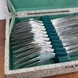 Coffret de 12 fourchettes à crustacés en métal argenté
