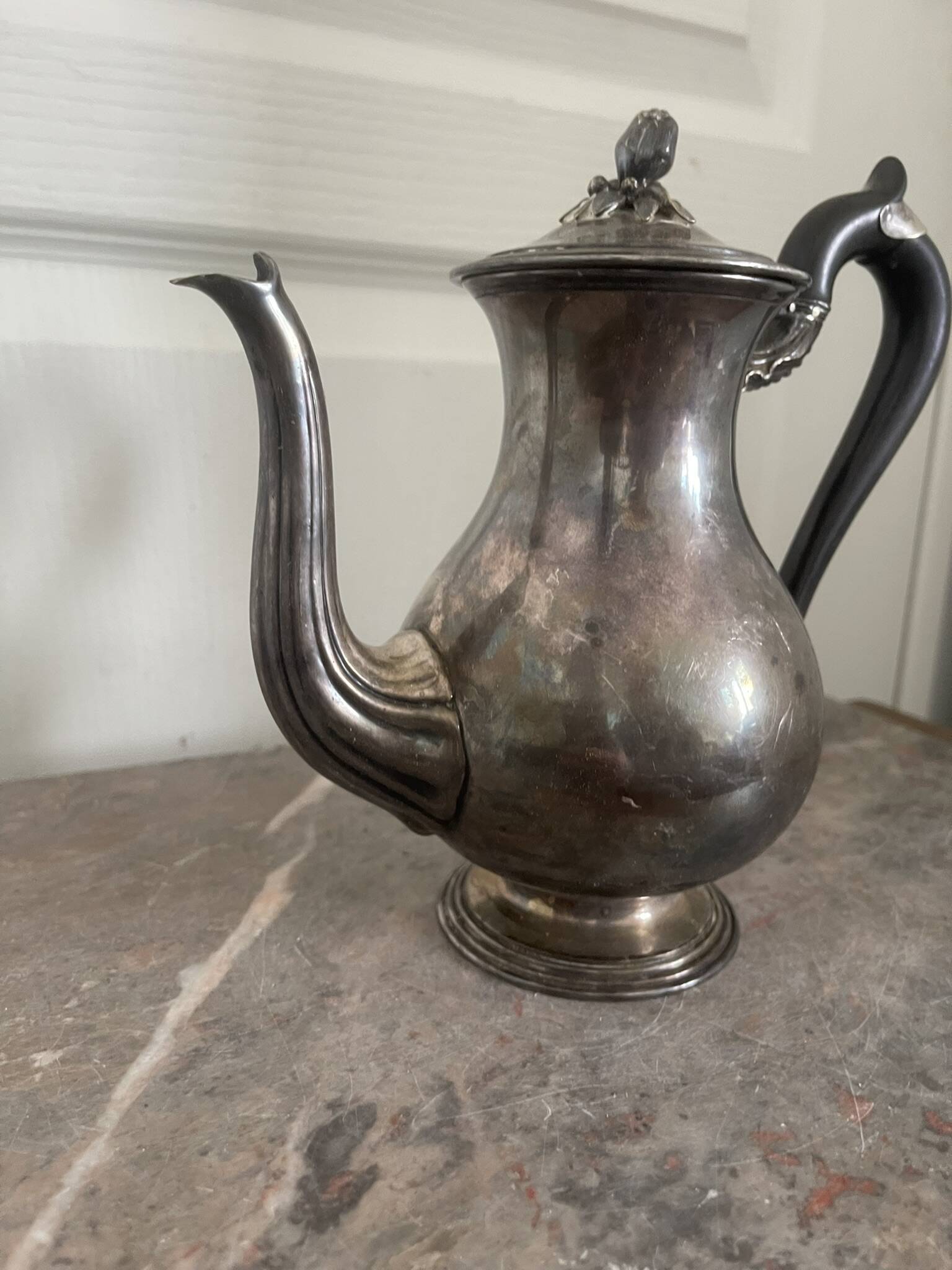 Antique silver-plated coffee pot teapot art nouveau christofle