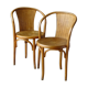 Pair of bistrot wood-curved armchairs fischel n ° 15 e 1930