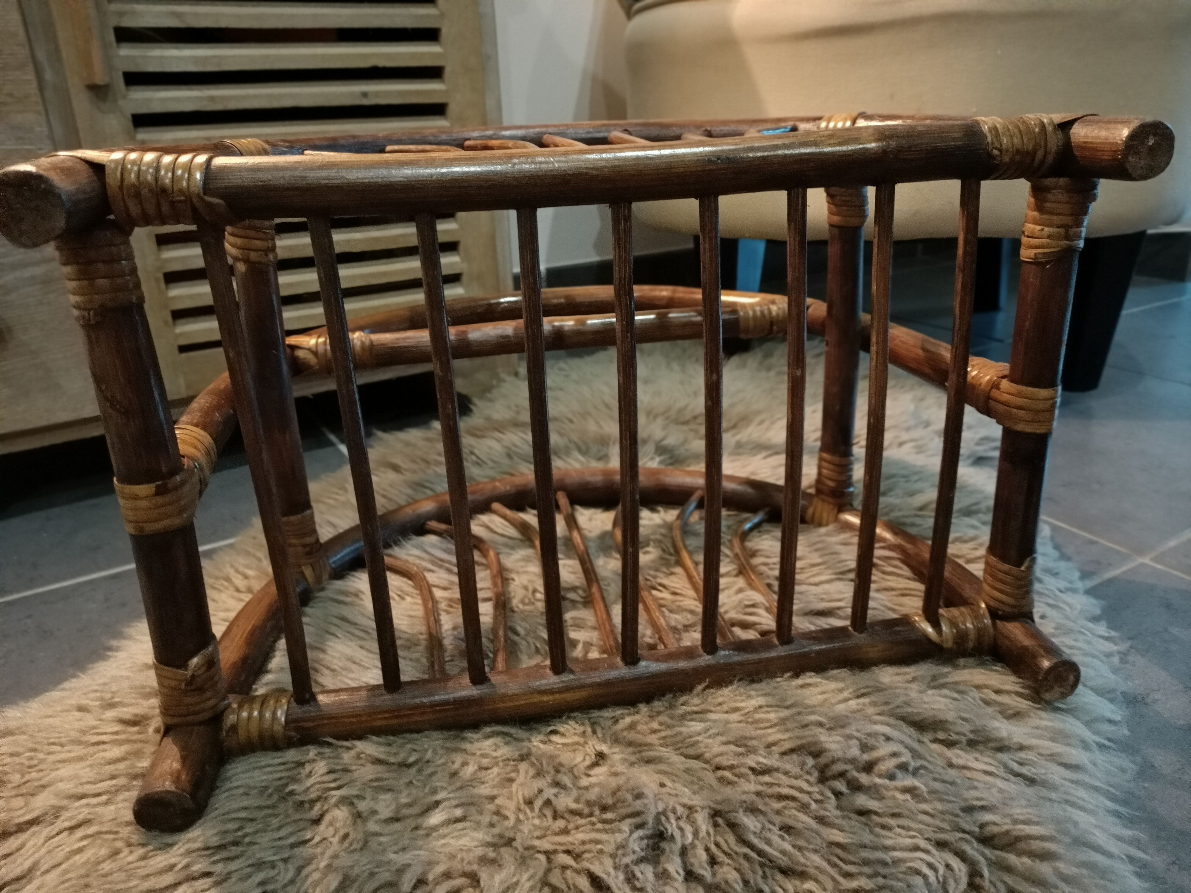 Dark bamboo magazine holders