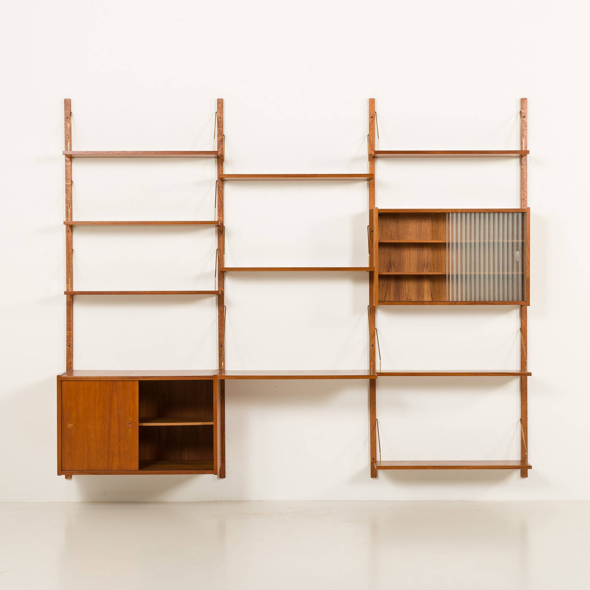 Preben Sorensen PS System teak wall unit, Randers, Denmark, 1960s